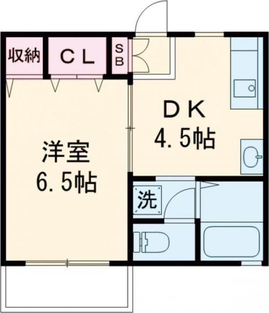 セジュールプロバンス(1DK/2階)の間取り写真