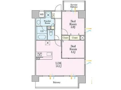 SAKURAレジデンス SAKURAレジデンス(2LDK/2階)の間取り写真