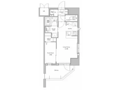 ネストピア県庁口駅前(1LDK/7階)の間取り写真