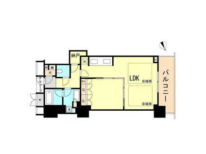アーバンライフ神戸三宮ザ タワー(1SLDK/21階)の間取り写真