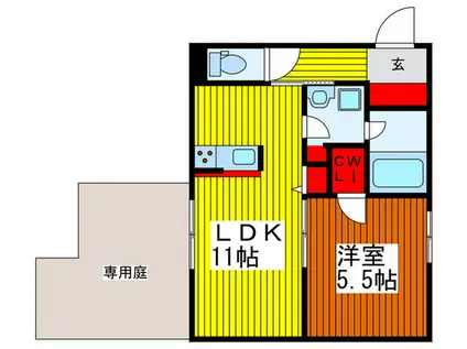 GRAND LIVIO 浦和美園(1LDK/1階)の間取り写真