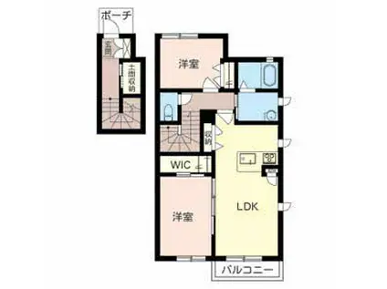 ルミエール・ヴェールC(2LDK/2階)の間取り写真