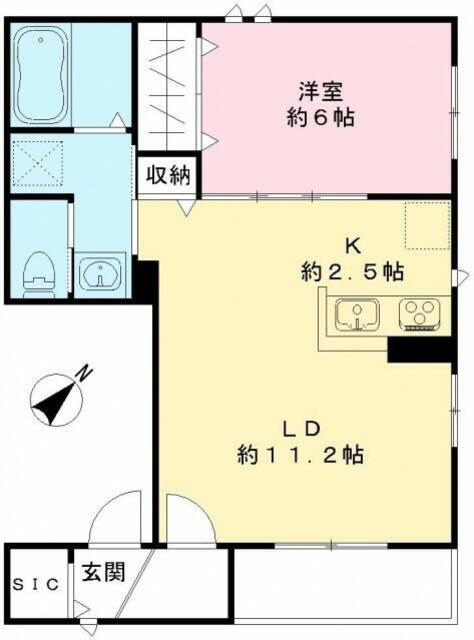 DOMIR EBARA(1LDK/2階)の間取り写真