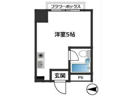 ポートタウン本牧(ワンルーム/1階)の間取り写真