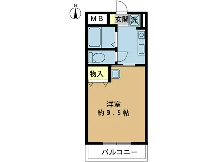 マンションI(1K/3階)の間取り写真