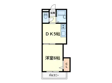 プロミネンス下村(1DK/3階)の間取り写真