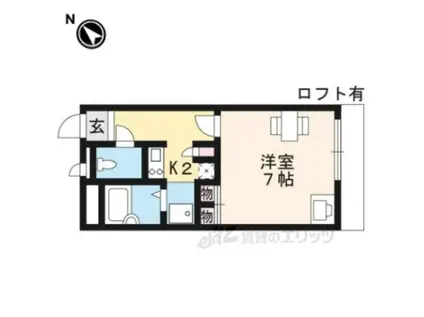 レオパレスオン ザ ヒル(1K/2階)の間取り写真