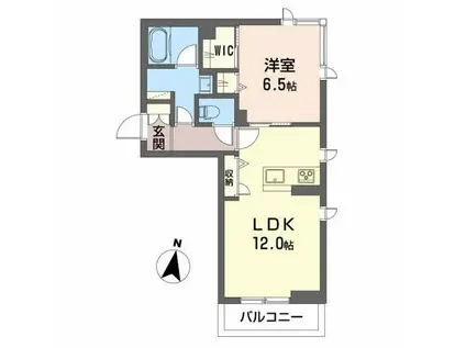 メルクールハイム新白河(1LDK/2階)の間取り写真