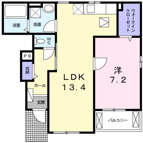 NEXT INFINITY(1LDK/1階)の間取り写真