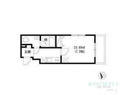 K‐FLAT(1K/2階)の間取り写真