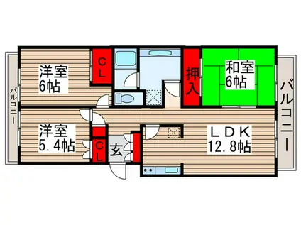ロイヤルキャッスル(3LDK/5階)の間取り写真