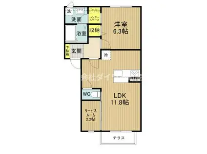 シャーメゾン デュオ(1SLDK/2階)の間取り写真