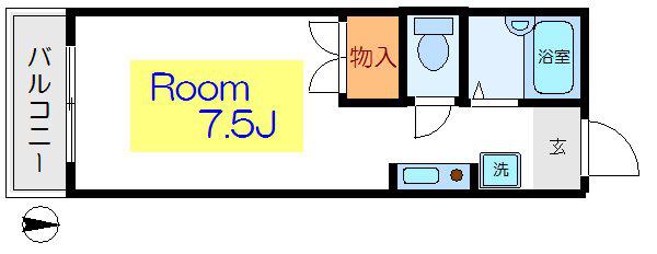 ハイツヨシカワ(ワンルーム/3階)の間取り写真