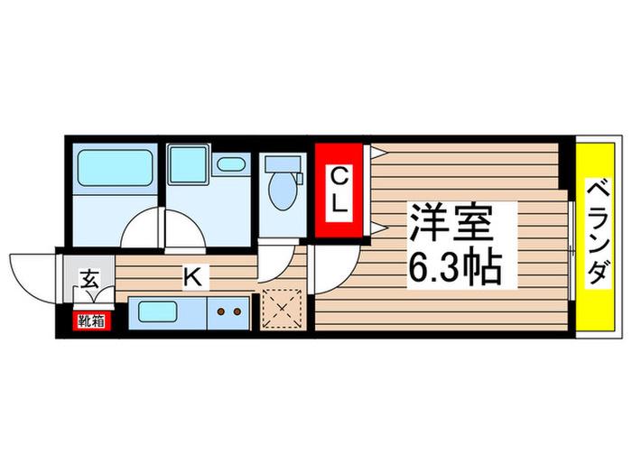 エスペランサ(1K/1階)の間取り写真