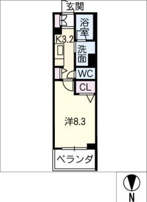 シャーメゾン神山(1K/3階)の間取り写真