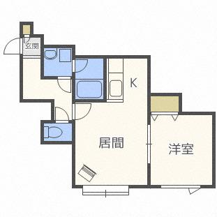 メゾンドアンII(1LDK/2階)の間取り写真