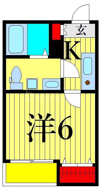 アーバンブルー高砂(1K/1階)の間取り写真