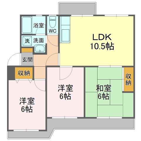 コーポサンシャイン(3LDK/3階)の間取り写真