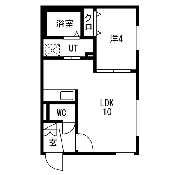NOBLE CHARMANT元町(1LDK/2階)の間取り写真