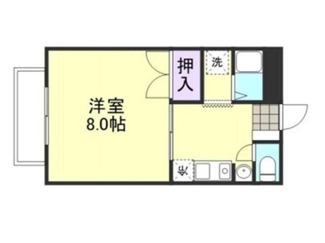 オアシス(1K/1階)の間取り写真