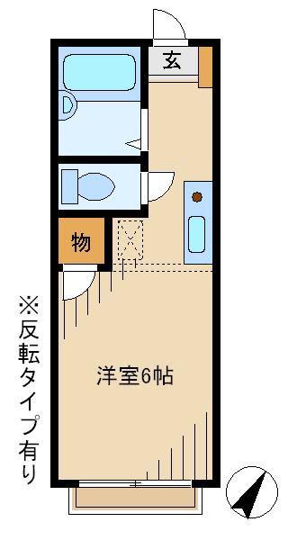 リバーサイド日野(1K/1階)の間取り写真