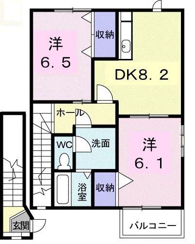 IJURET A(2DK/2階)の間取り写真