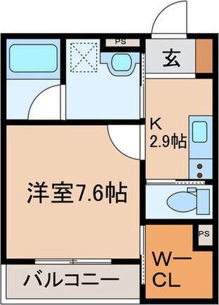 ECRASOLE安城(1K/4階)の間取り写真