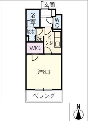 AQLA(1K/1階)の間取り写真