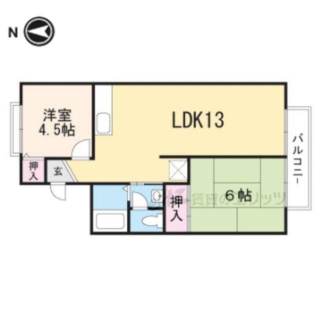 グレースハイムA棟(2LDK/2階)の間取り写真