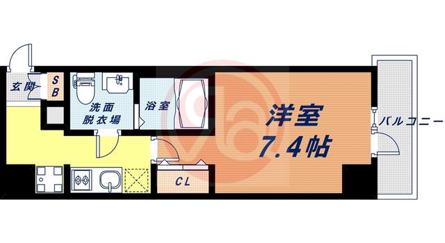 エグゼ天王寺II(1K/6階)の間取り写真