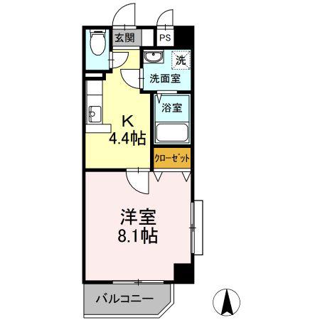 アベニューあいざわ(1K/3階)の間取り写真
