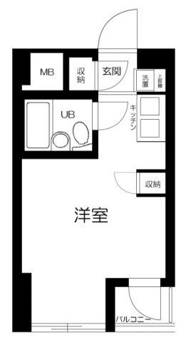 スカイコート田端(ワンルーム/8階)の間取り写真