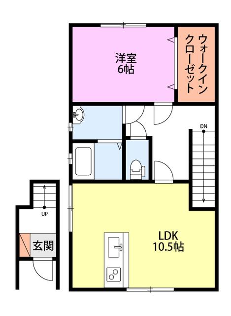 LUNA COURT(1LDK/2階)の間取り写真