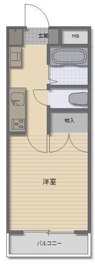 ダンデライオン(1K/1階)の間取り写真