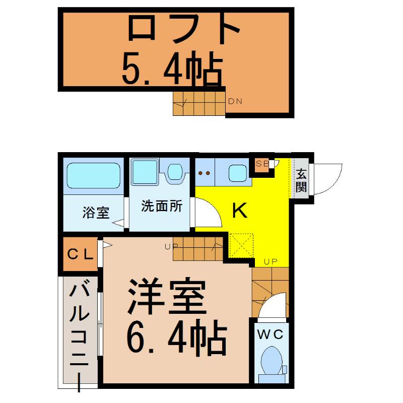 CATHBHARR車道(1K/1階)の間取り写真