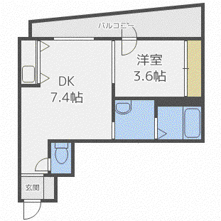 プリマベーラ発寒南(1LDK/2階)の間取り写真