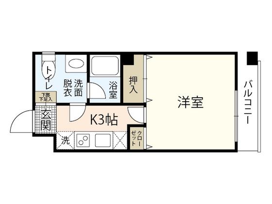 ベルハーツ(1K/2階)の間取り写真