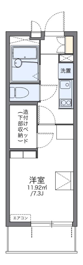レオパレス 華(1K/2階)の間取り写真