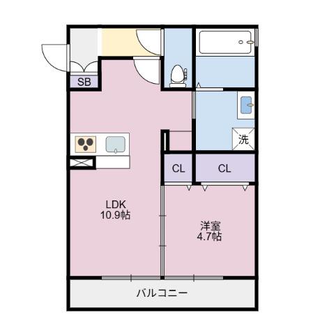 中昭和町(1LDK/1階)の間取り写真