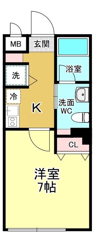 88.HANEZAWA(1K/1階)の間取り写真