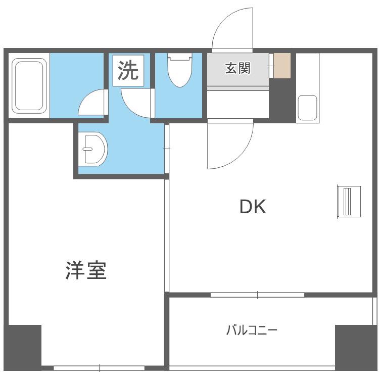 メゾンド琴似(1DK/1階)の間取り写真