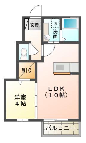 マイ ウィッシュ(1LDK/1階)の間取り写真