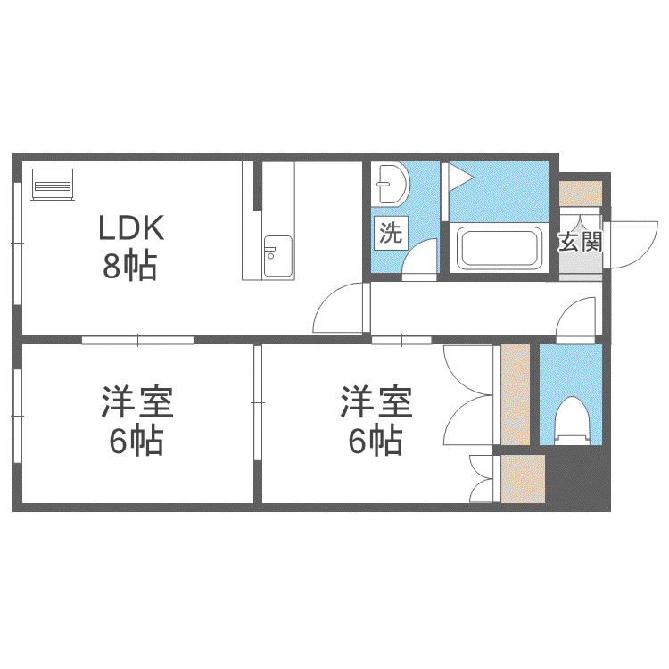フォーシス本通17(2LDK/4階)の間取り写真