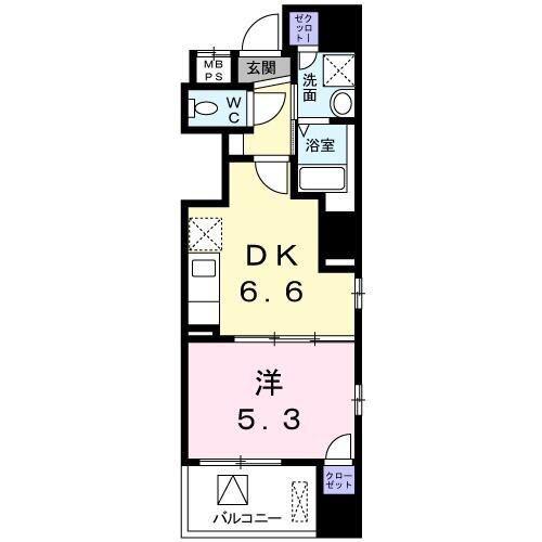ベスティエ秋葉原(1DK/7階)の間取り写真