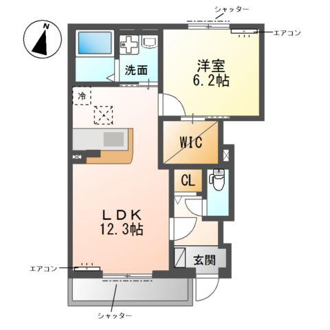柏市船戸 アパート(1LDK/1階)の間取り写真