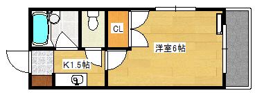 エステート古江新町(1K/5階)の間取り写真