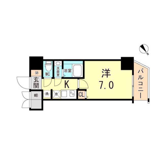 CRESTTAPP神戸湊町NOIR(1K/3階)の間取り写真
