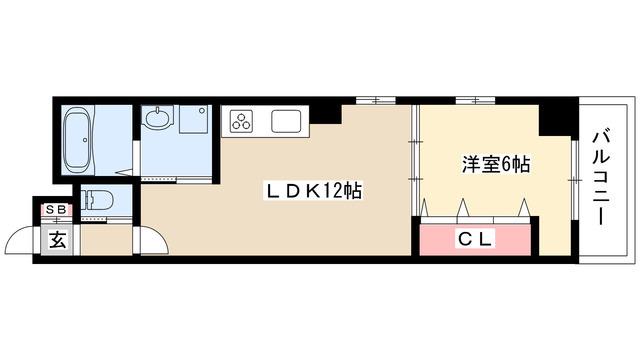 フェリシダージ鶴舞(1LDK/6階)の間取り写真