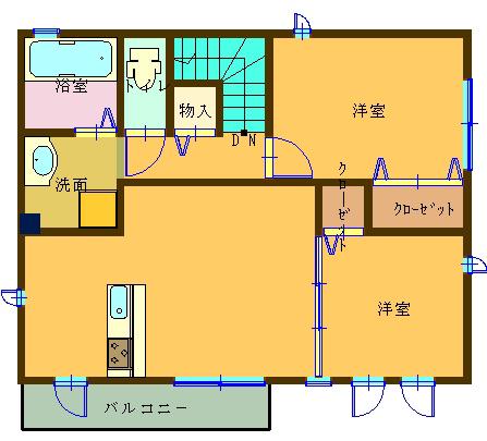 エスポワール(2LDK/2階)の間取り写真