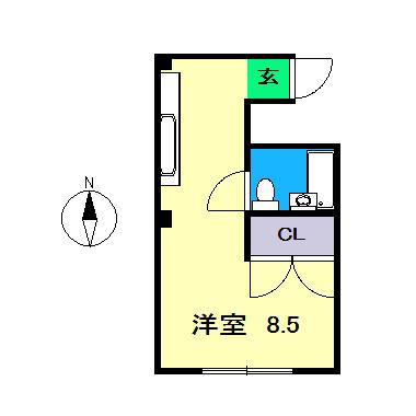 コーポハリマヤ(ワンルーム/2階)の間取り写真